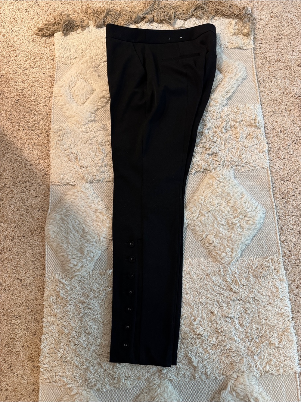 Express Black Columnist Ankle Dress Pants With Button Detail